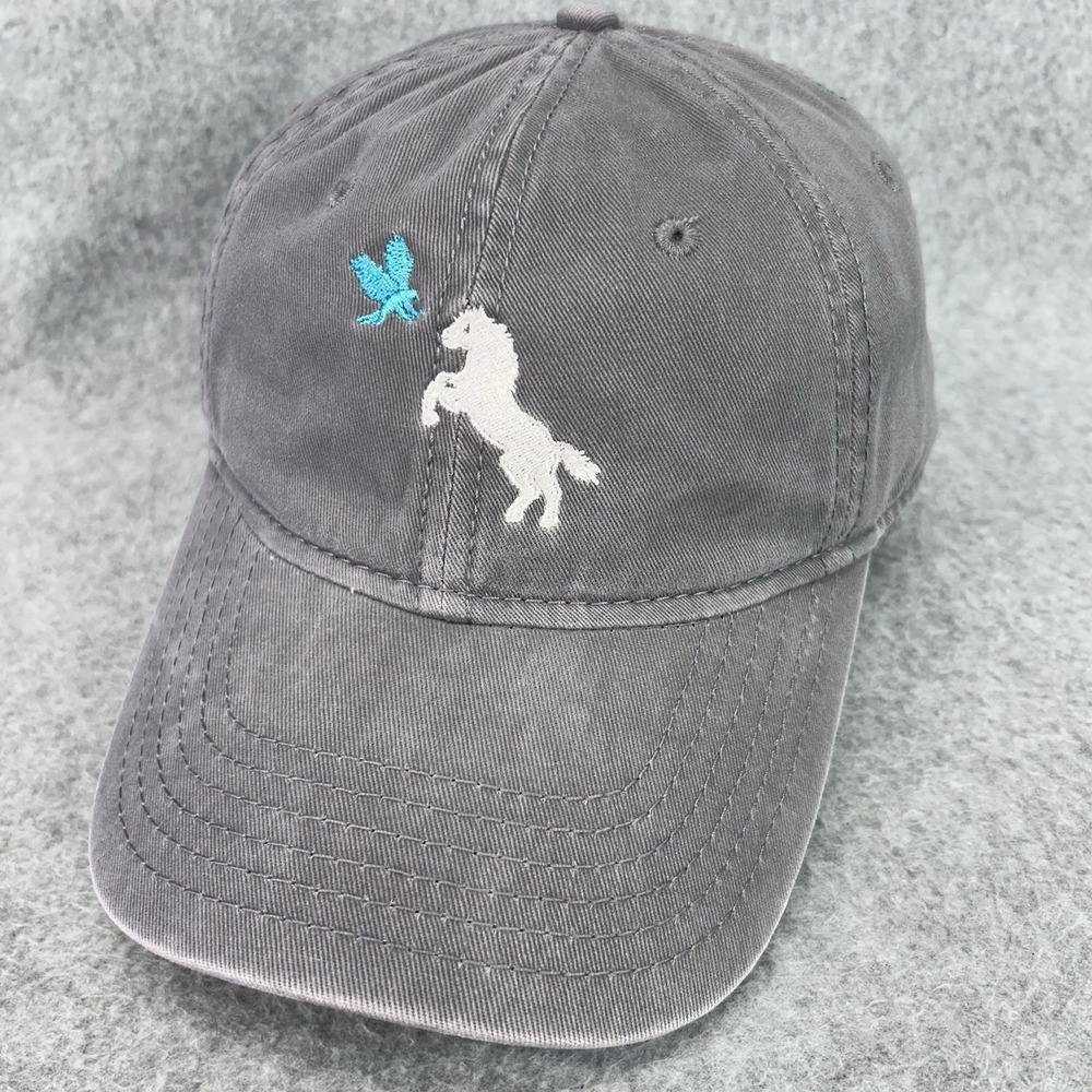 Sportsman Horse Bird Logo Dad Hat Gray Adjustable‎ Strapback Cotton Cap